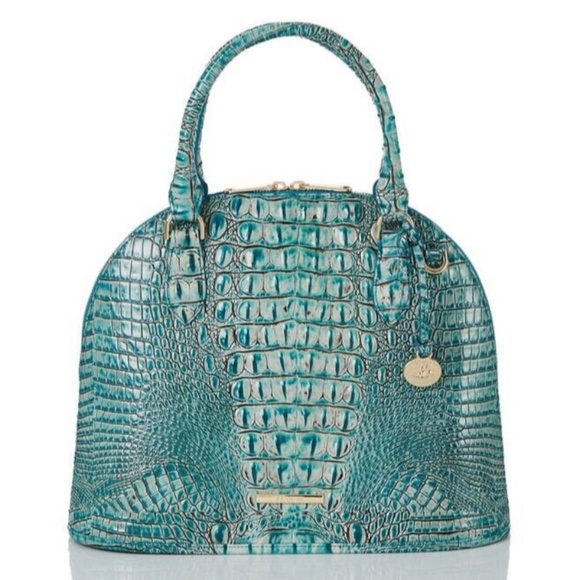 🌊 Brahmin Georgina Mineral Blue Satchel in like new condition - Picture 1 of 12